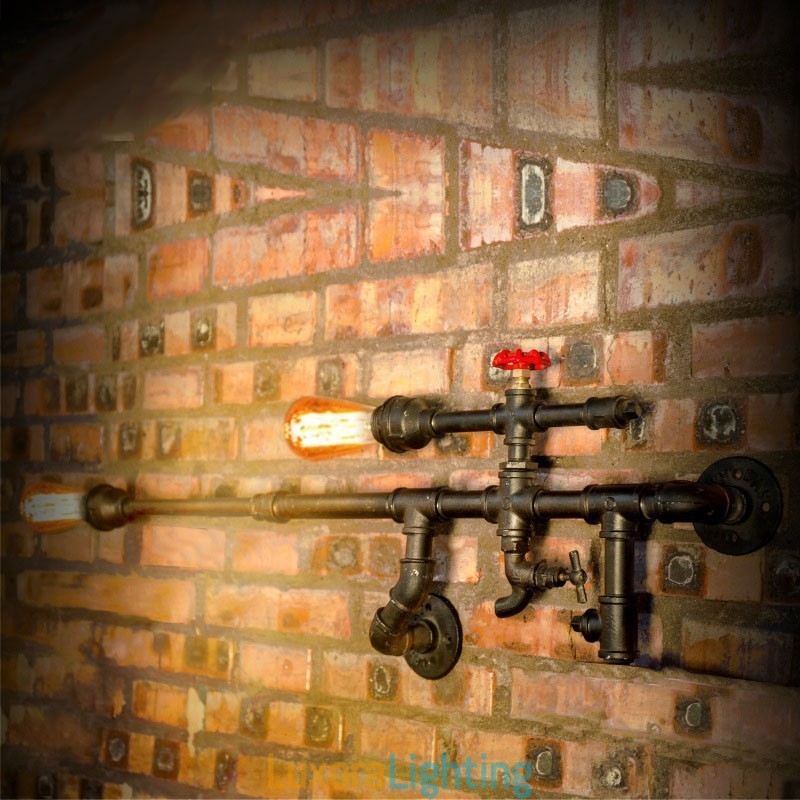 Designer Touch Decorative Vintage Industrial Wall Lamp Bathroom Kitchen Dinning Pipe Edison Light Luxury Dining Bar Sconces Lamparas FJ DB2 014A0