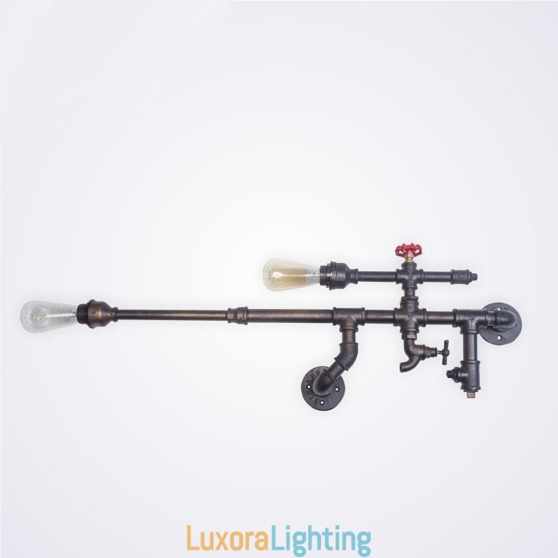 Designer Touch Decorative Vintage Industrial Wall Lamp Bathroom Kitchen Dinning Pipe Edison Light Luxury Dining Bar Sconces Lamparas FJ DB2 014A0