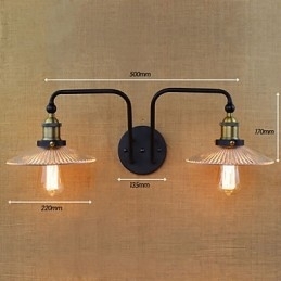 Designer Touch Decorative Industrial Nordic Style Creative Personality Bedroom Interior Mediterranean Cafe Wall Glass Double Iron