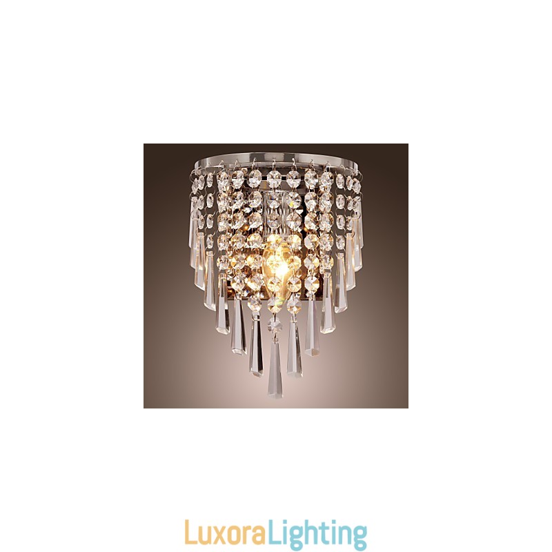 Designer Touch Decorative Semi Circular Wall light in Crystal Feature