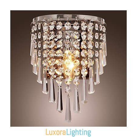 Designer Touch Decorative Semi Circular Wall light in Crystal Feature