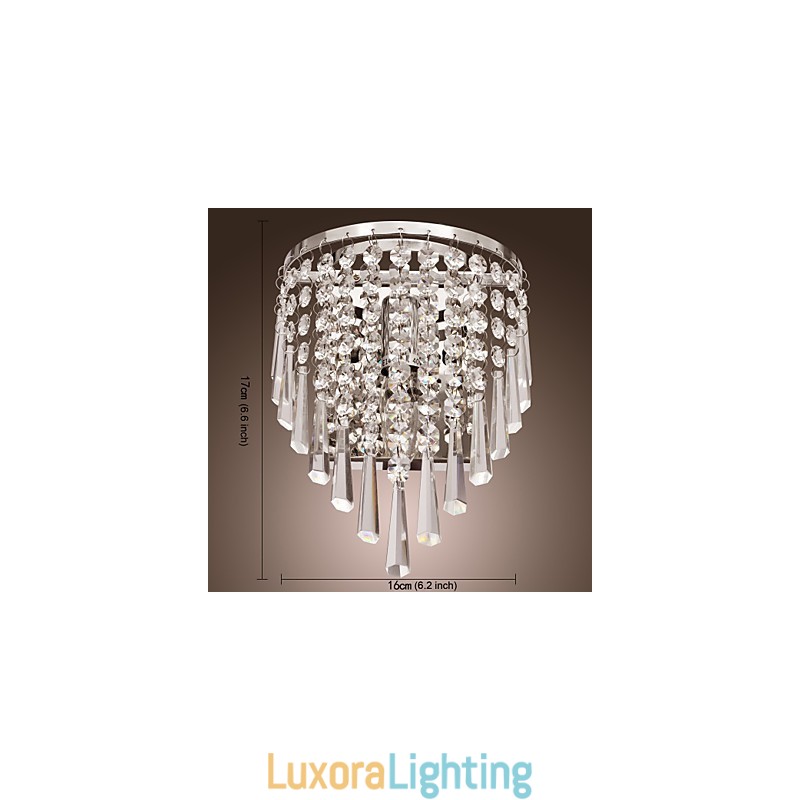 Designer Touch Decorative Semi Circular Wall light in Crystal Feature