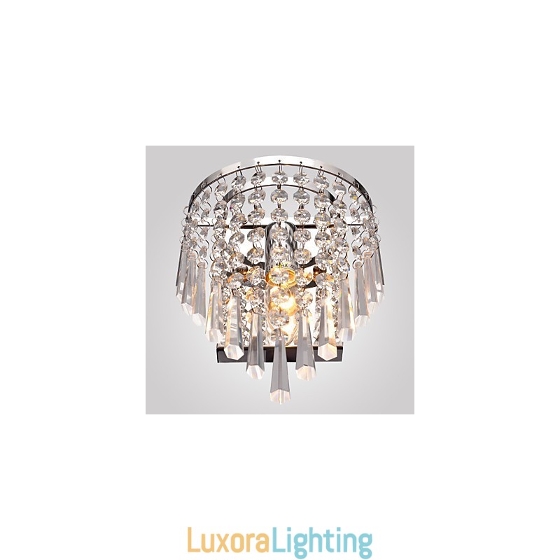 Designer Touch Decorative Semi Circular Wall light in Crystal Feature