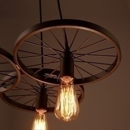 Designer Touch Decorative Loft Retro Pendant Lamps American country wrought iron Chandelier industrial style wheels