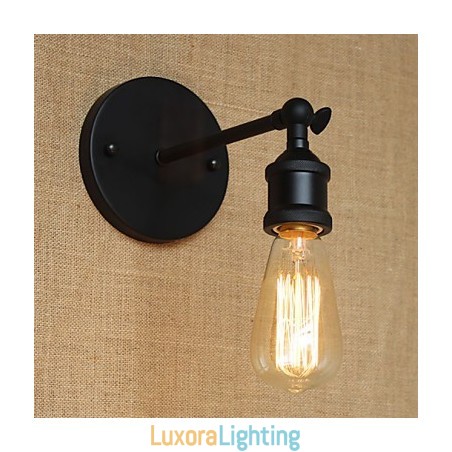 Designer Touch Decorative American Restaurant Bar Cafe Bedside Aisle Minimalist Black Wrought Iron Wall Sconce