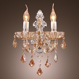 Designer Touch Decorative Elegant Crystal Wall Light with 2 Lights