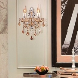 Designer Touch Decorative Elegant Crystal Wall Light with 2 Lights