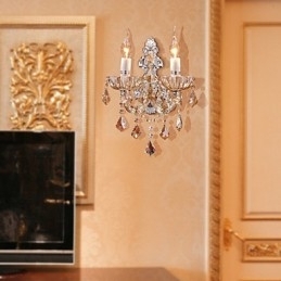 Designer Touch Decorative Elegant Crystal Wall Light with 2 Lights