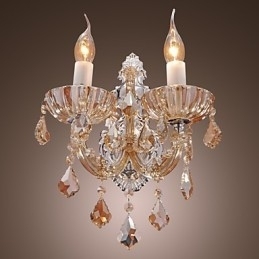 Designer Touch Decorative Elegant Crystal Wall Light with 2 Lights