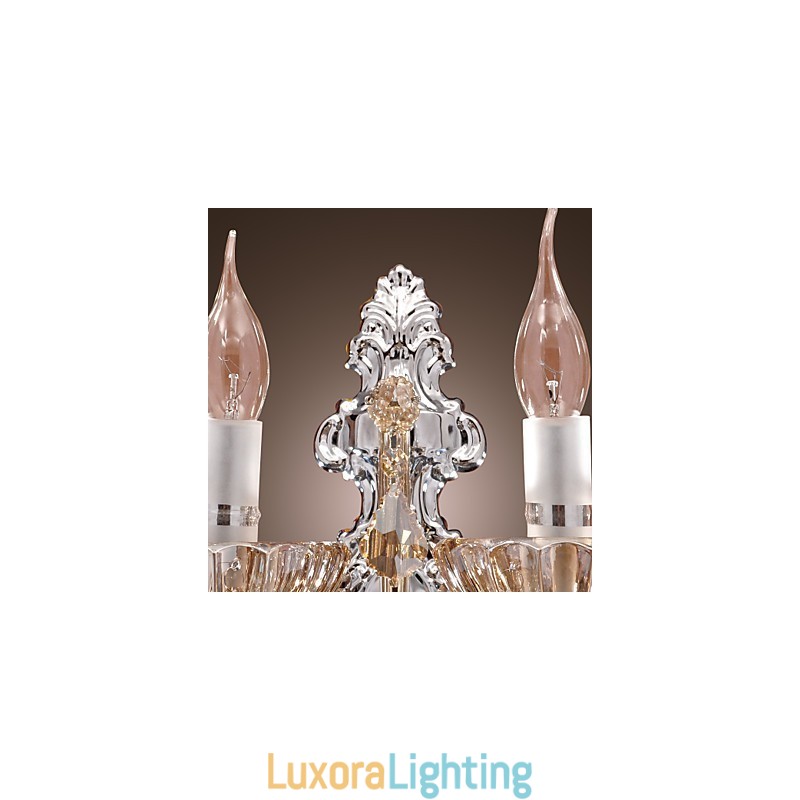 Designer Touch Decorative Elegant Crystal Wall Light with 2 Lights