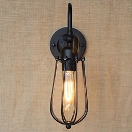 Designer Touch Decorative American Country Living Room Lamp Bedroom Balcony Minimalist Matte Black Bedside Lamp Art Wall