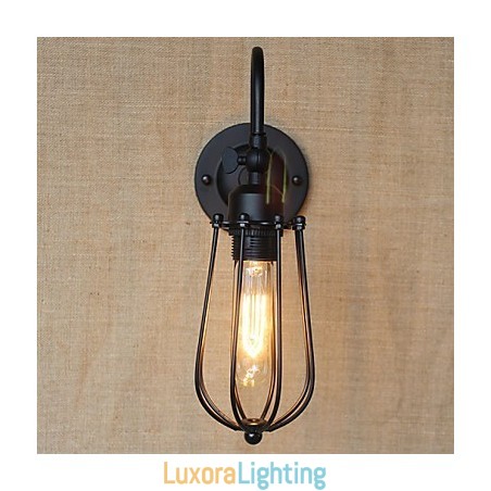 Designer Touch Decorative American Country Living Room Lamp Bedroom Balcony Minimalist Matte Black Bedside Lamp Art Wall