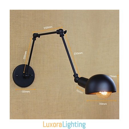 Designer Touch Decorative Retro Industrial Style Aisle Stairs Corridor Long Arm Wall Lamp Wrought Iron Balcony Restaurant Bar