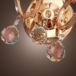 Designer Touch Decorative Golden Crystal Wall Light with 2 Lights