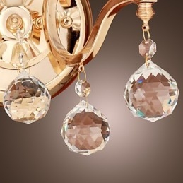 Designer Touch Decorative Golden Crystal Wall Light with 2 Lights