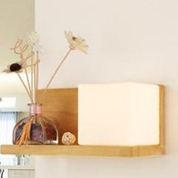 Designer Touch Decorative Creative Contemporary And Contracted Solid Wood Glass Wall Lamp