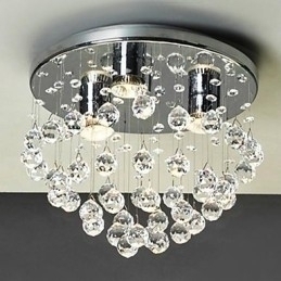 Designer Touch Decorative Modern Contemporary Crystal Mini Style Electroplated Flush Mount