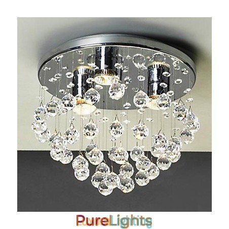 Designer Touch Decorative Modern Contemporary Crystal Mini Style Electroplated Flush Mount