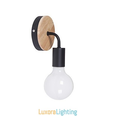 Designer Touch Decorative 110V 220V IRON Edison Indoor Wall Light Hallway stairwells Sconce Bulb Lamp Fixture Black White