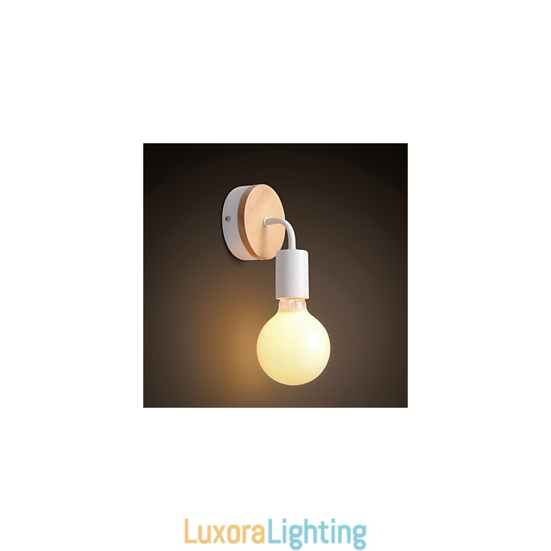 Designer Touch Decorative 110V 220V IRON Edison Indoor Wall Light Hallway stairwells Sconce Bulb Lamp Fixture Black White