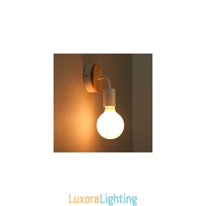 Designer Touch Decorative 110V 220V IRON Edison Indoor Wall Light Hallway stairwells Sconce Bulb Lamp Fixture Black White