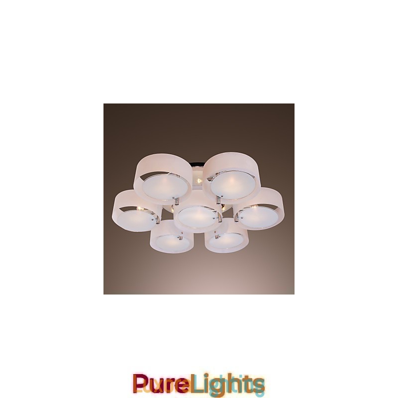 Designer Touch Decorative Modern Contemporary Chrome Metal Chandelier Flush Mount