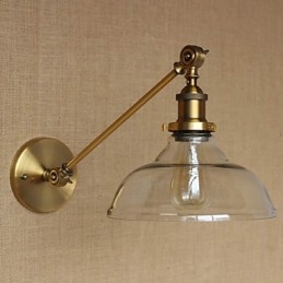 Designer Touch Decorative The Iron Glass Bronze Brass Arm Style Retro Creative American Country Hall Bedroom Wall Lamp