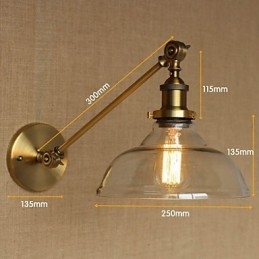 Designer Touch Decorative The Iron Glass Bronze Brass Arm Style Retro Creative American Country Hall Bedroom Wall Lamp