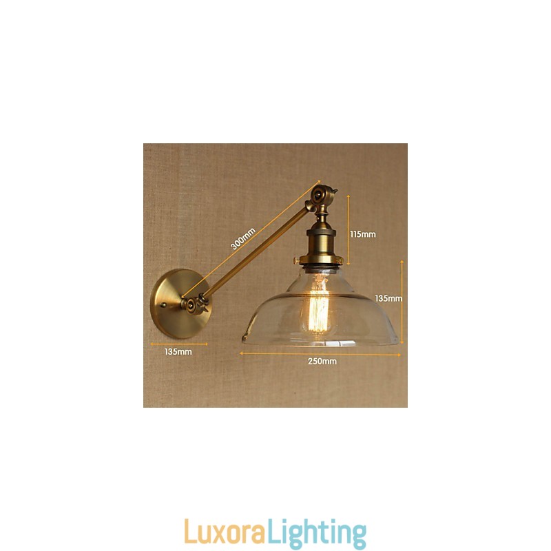 Designer Touch Decorative The Iron Glass Bronze Brass Arm Style Retro Creative American Country Hall Bedroom Wall Lamp