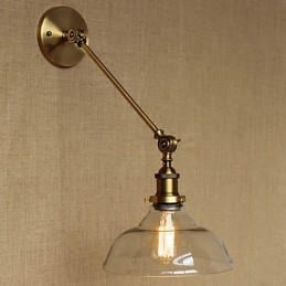 Designer Touch Decorative The Iron Glass Bronze Brass Arm Style Retro Creative American Country Hall Bedroom Wall Lamp