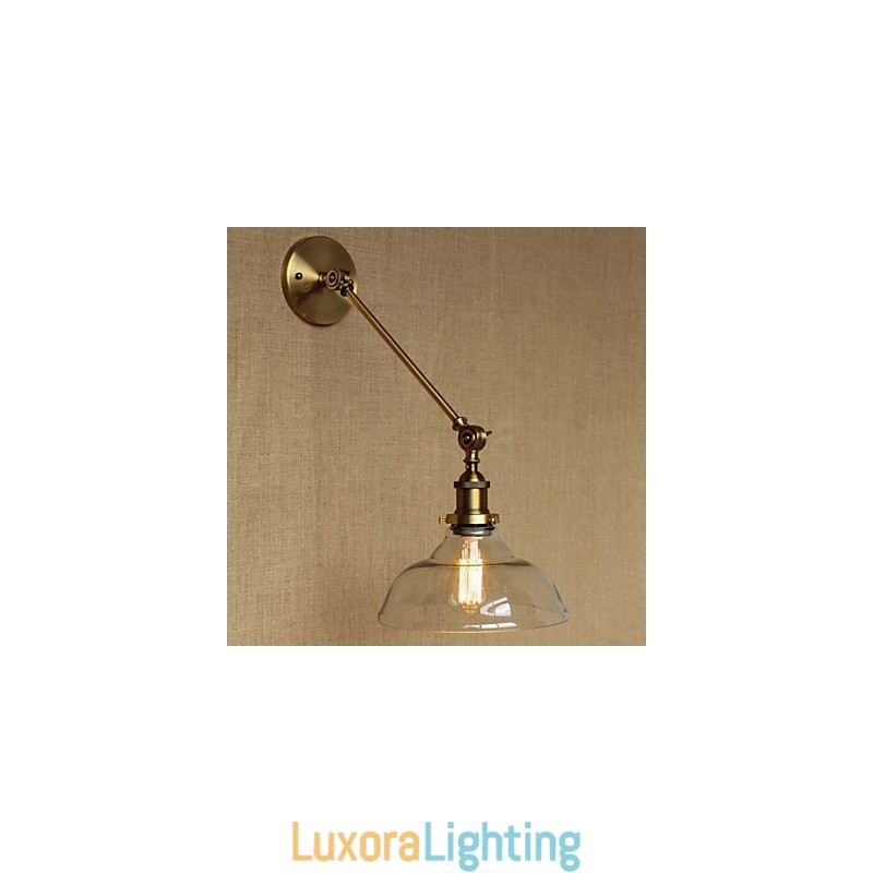 Designer Touch Decorative The Iron Glass Bronze Brass Arm Style Retro Creative American Country Hall Bedroom Wall Lamp