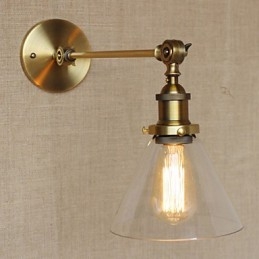 Designer Touch Decorative The Iron Glass Bronze Brass Arm Style Retro Creative American Country Hall Bedroom Wall Lamp