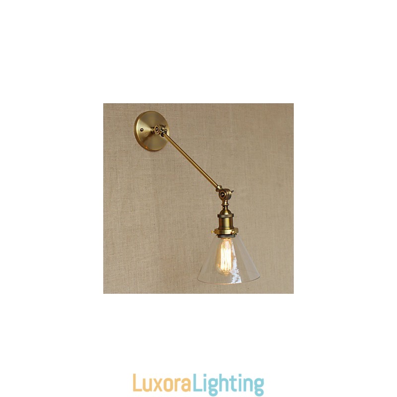 Designer Touch Decorative The Iron Glass Bronze Brass Arm Style Retro Creative American Country Hall Bedroom Wall Lamp