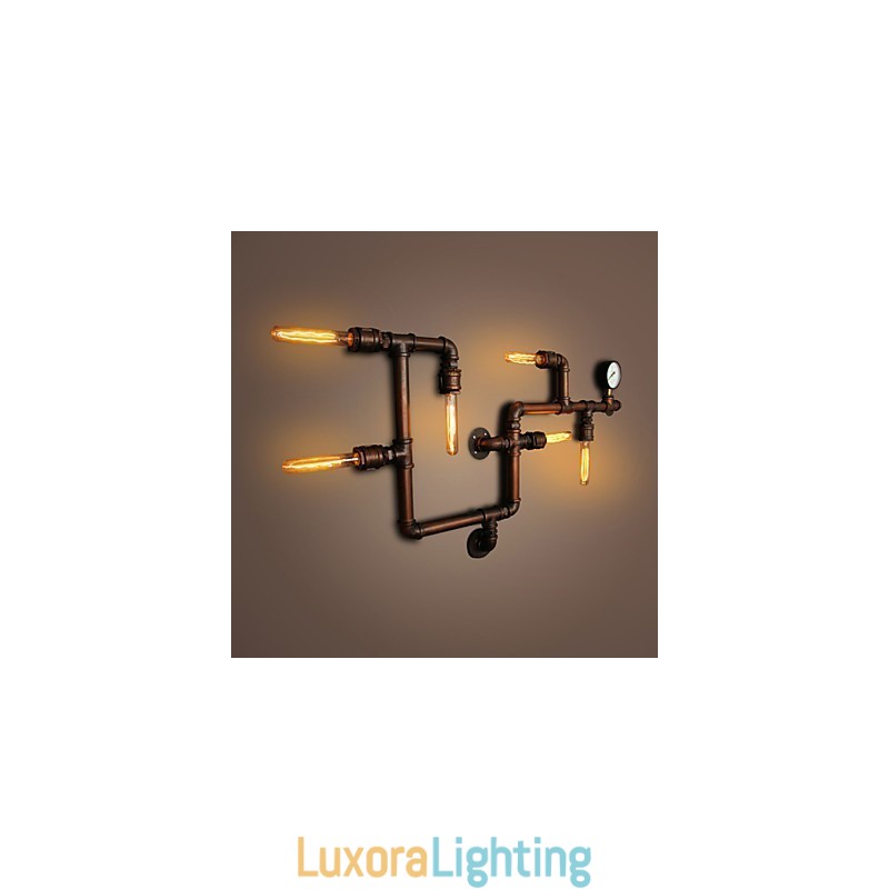 Designer Touch Decorative Wall Lamp Wall Sconces 6 Lights Bronze Finsh Industrial Style Rustic Lodge Metal
