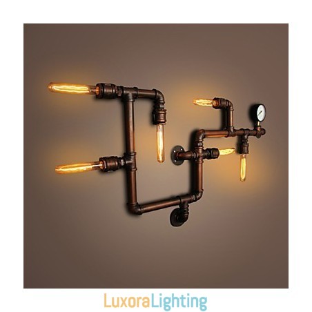 Designer Touch Decorative Wall Lamp Wall Sconces 6 Lights Bronze Finsh Industrial Style Rustic Lodge Metal