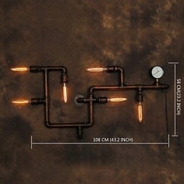 Designer Touch Decorative Wall Lamp Wall Sconces 6 Lights Bronze Finsh Industrial Style Rustic Lodge Metal