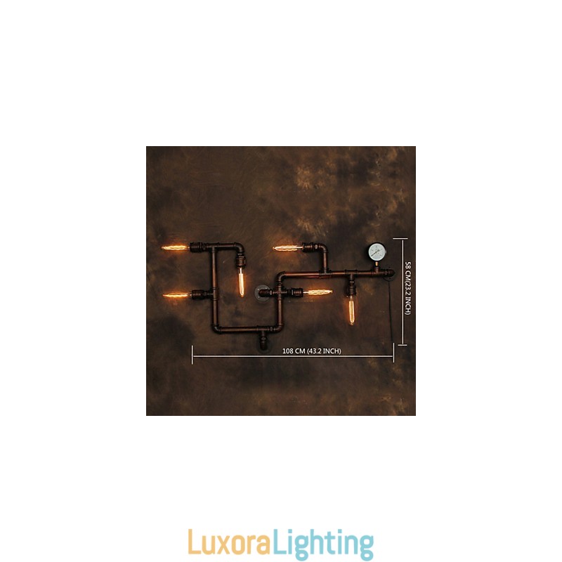 Designer Touch Decorative Wall Lamp Wall Sconces 6 Lights Bronze Finsh Industrial Style Rustic Lodge Metal