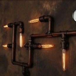 Designer Touch Decorative Wall Lamp Wall Sconces 6 Lights Bronze Finsh Industrial Style Rustic Lodge Metal