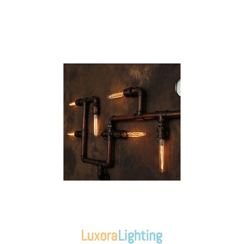 Designer Touch Decorative Wall Lamp Wall Sconces 6 Lights Bronze Finsh Industrial Style Rustic Lodge Metal