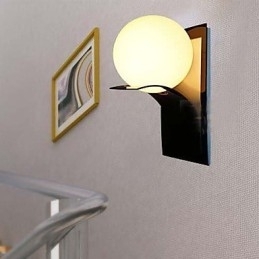 Designer Touch Decorative Bathroom Wall Light Modern Globe Metal Glass Electroplating