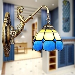 Designer Touch Decorative Europe Type Restoring Ancient Ways Wall Lamp Creative Mediterranean Glass Lights