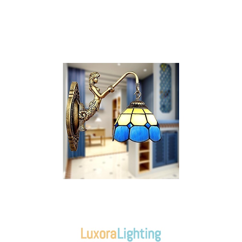 Designer Touch Decorative Europe Type Restoring Ancient Ways Wall Lamp Creative Mediterranean Glass Lights