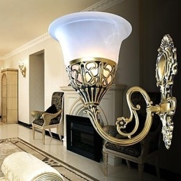 Designer Touch Decorative Bronze Wall Sconces Lights Moire Glass European Retro Classic 220V