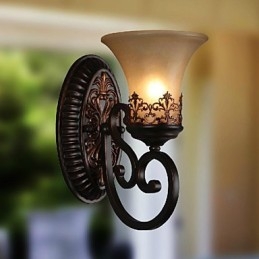 Designer Touch Decorative Vintage Wall Lamps 1 Light with Resin Material Glass Shade Bed Room Living Room Hallway Lights