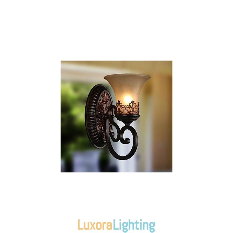 Designer Touch Decorative Vintage Wall Lamps 1 Light with Resin Material Glass Shade Bed Room Living Room Hallway Lights