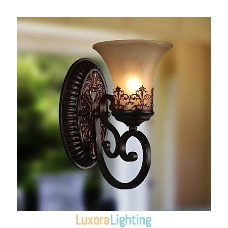 Designer Touch Decorative Vintage Wall Lamps 1 Light with Resin Material Glass Shade Bed Room Living Room Hallway Lights