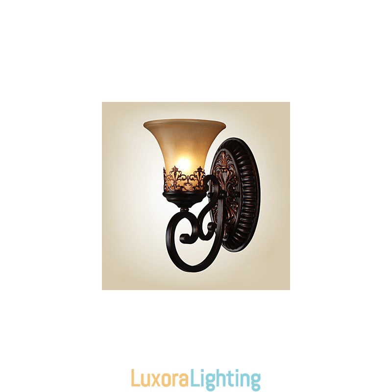 Designer Touch Decorative Vintage Wall Lamps 1 Light with Resin Material Glass Shade Bed Room Living Room Hallway Lights