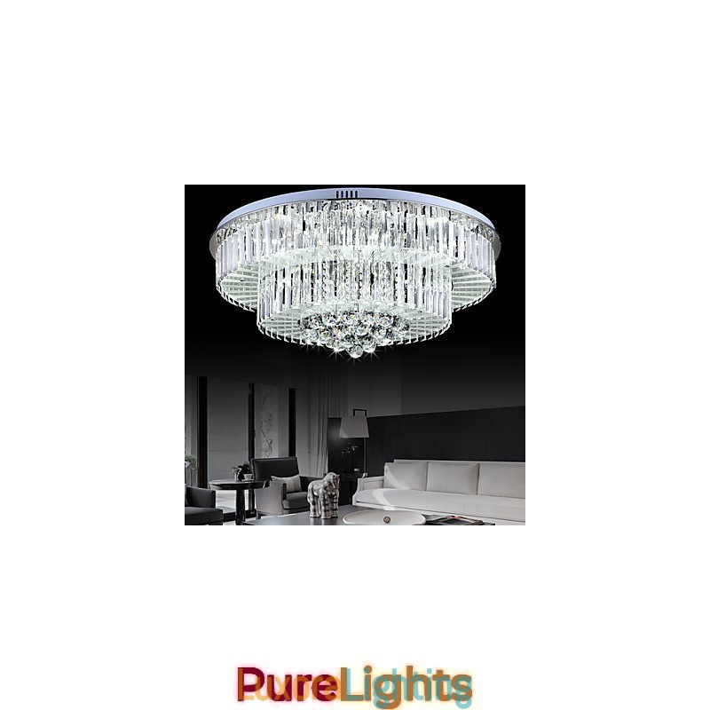 Designer Touch Decorative Flush Mount with Remote Control Modern Contemporary Glass