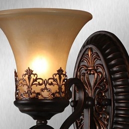 Designer Touch Decorative Vintage Wall Lamps 1 Light with Resin Material Glass Shade Bed Room Living Room Hallway Lights