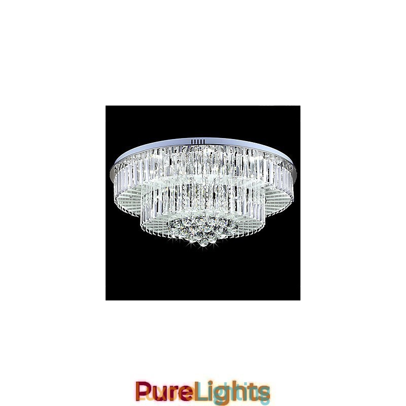 Designer Touch Decorative Flush Mount with Remote Control Modern Contemporary Glass